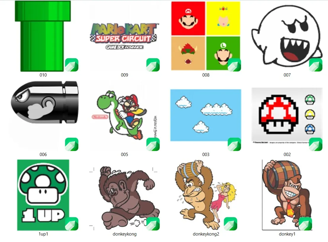 Pacote 60 artes vetores sublimacao super mario bros cdr arquivo editavel com estampas para imprimir e personalizar