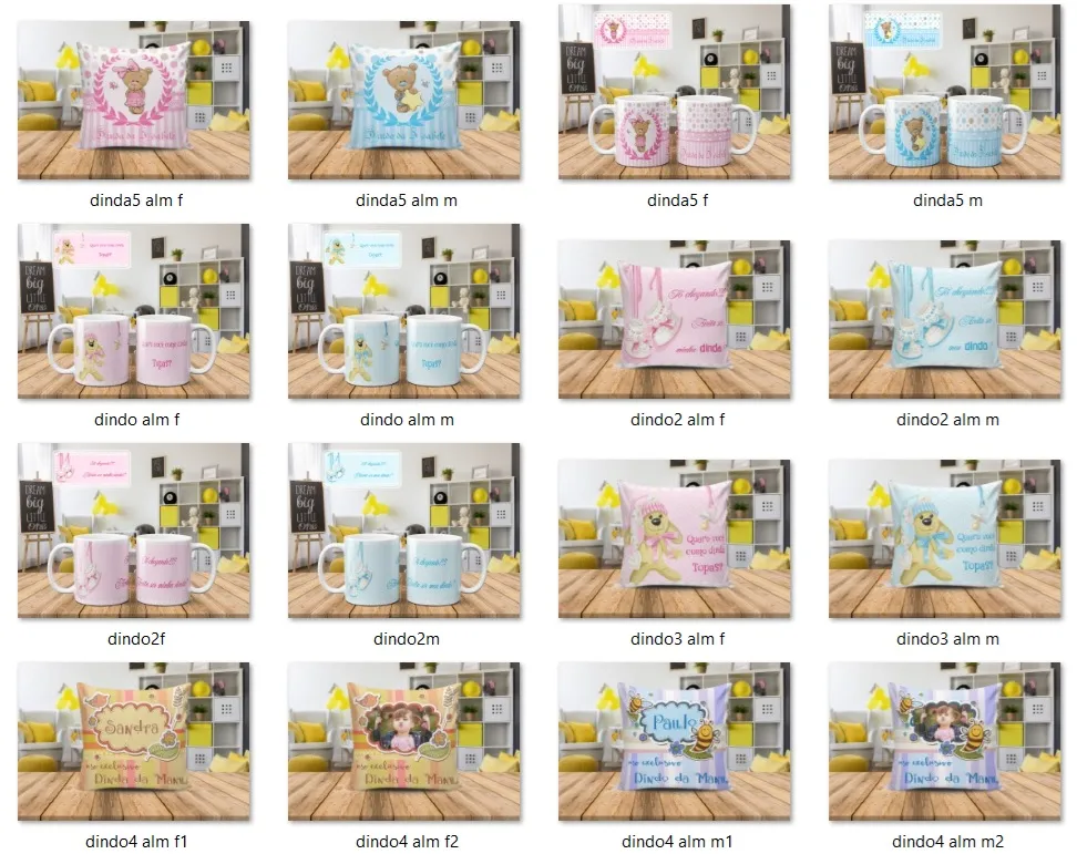 Kit 70 estampas cdr png caneca dindo dinda madrinha padrinho artes para imprimir e personalizar produtos em sublimacao