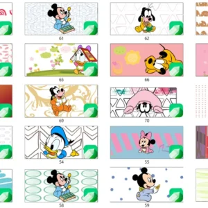 Kit 70 estampas vetores cdr caneca turma do mickey corel artes para imprimir e personalizar sublimacao de canecas