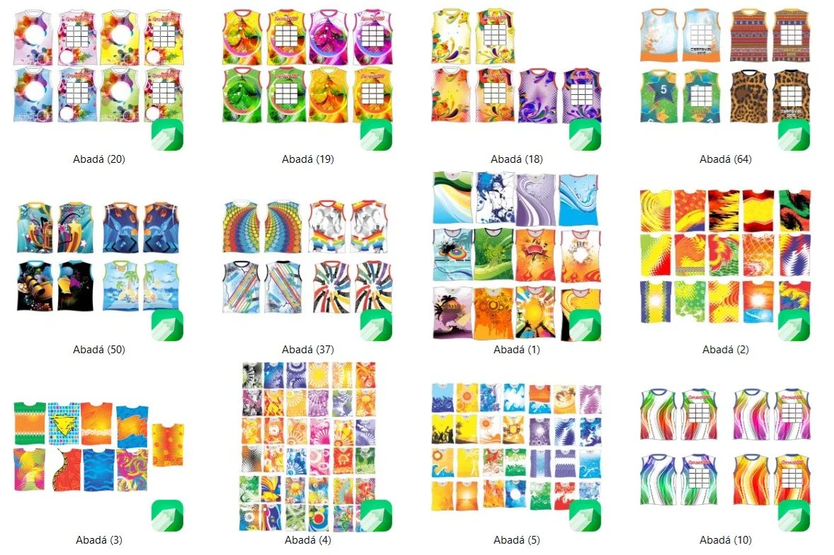 Pacote 75 artes vetores sublimacao abadas coreldraw arquivo cdr editavel com estampas para imprimir e personalizar