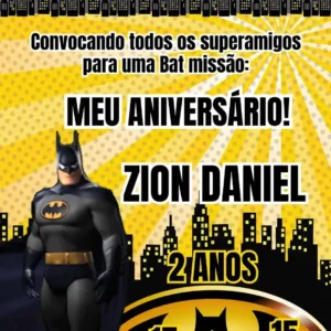 Convite Animado Batman Editar no Canva