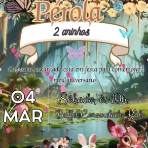 Convite Animado Bosque Animais Editar no Canva