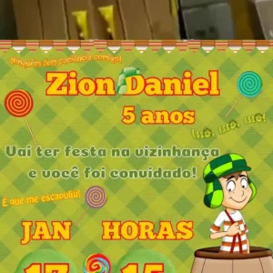 Convite Animado Chaves Editar no Canva