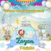 Convite de aniversario no tema Circo editavel no Canva em formato de video animado.