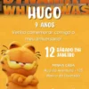 Convite de aniversario do Garfield editavel no Canva em formato de video animado.