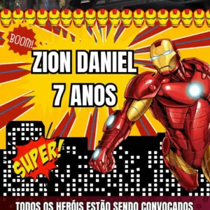 Convite Animado Homem de Ferro Canva