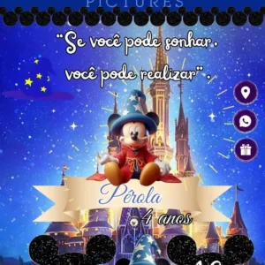 Convite Animado Mickey Magico Editar no Canva