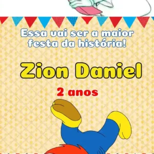 Convite Animado Pica-Pau Editar no Canva