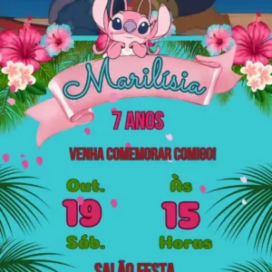 Convite Animado Stitch Editar no Canva