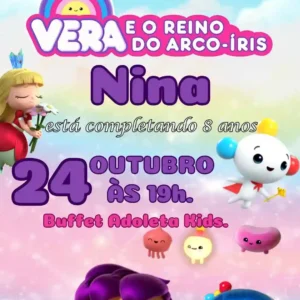 Convite Animado Vera e o Reino do Arco-Íris Canva