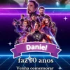 Convite de aniversario dos Vingadores editavel no Canva em formato de video animado.