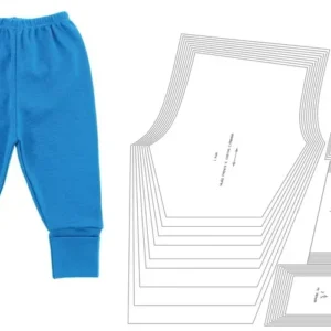 Molde de costura calca mijao com pe reversivel para imprimir em PDF moldes de roupa infantil formato A4 e grafica