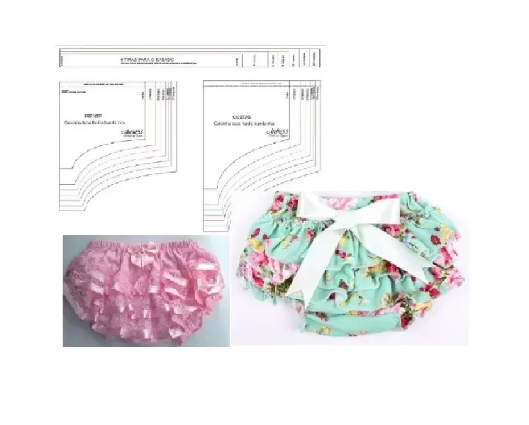 Molde de costura calcinha bunda rica tapa fralda para imprimir em PDF moldes de roupa infantil formato A4 e grafica