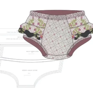 Molde de costura calcinha de bebe com babado para imprimir em PDF moldes de roupa infantil e bebe formato A4 e grafica