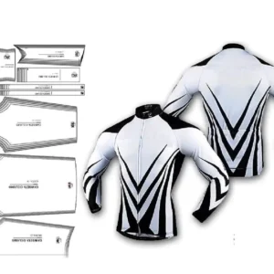 Molde de costura camiseta ciclista manga longa para imprimir em PDF moldes de roupa masculina esportiva e ciclismo formato A4 e grafica