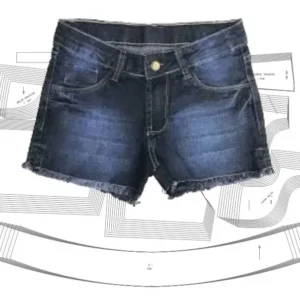 Molde de costura short jeans feminino infantil para imprimir em PDF moldes de roupa infantil formato A4 e grafica