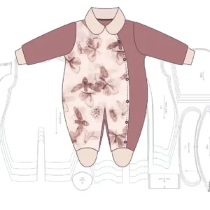 Molde de costura macacao aberto na lateral bebe para imprimir em PDF moldes de roupa infantil e bebe formato A4 e grafica