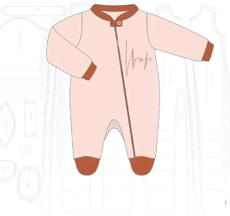 Molde de costura macacao bebe gola padre pezinho para imprimir em PDF moldes de roupa infantil formato A4 e grafica