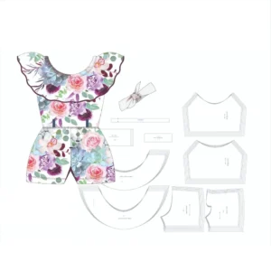 Molde de costura macaquinho com tiara infantil para imprimir em PDF moldes de roupa infantil formato A4 e grafica