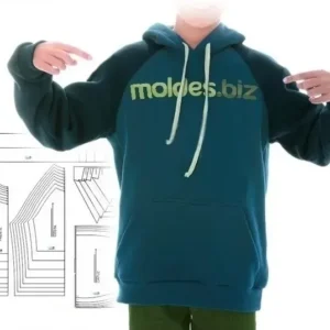 Molde de costura moletom canguru raglan infantil para imprimir em PDF moldes de roupa infantil formato A4 e grafica