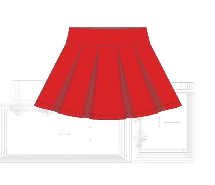 Molde de costura saia pregueada colegial infantil para imprimir em PDF moldes de roupa infantil formato A4 e grafica