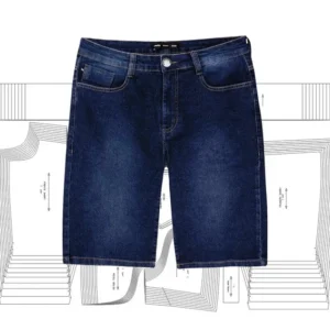 Molde de costura bermuda jeans infantil para imprimir em PDF moldes de roupa infantil formato A4 e grafica