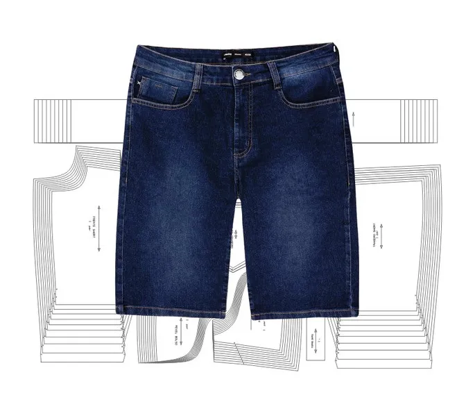 Molde de costura bermuda jeans infantil para imprimir em PDF moldes de roupa infantil formato A4 e grafica