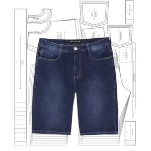 Molde de costura bermuda jeans masculina para imprimir em PDF moldes de roupa masculina formato A4 e grafica