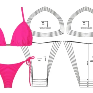 Molde de costura biquini cortininha para imprimir em PDF moldes de roupa de praia formato A4 e grafica