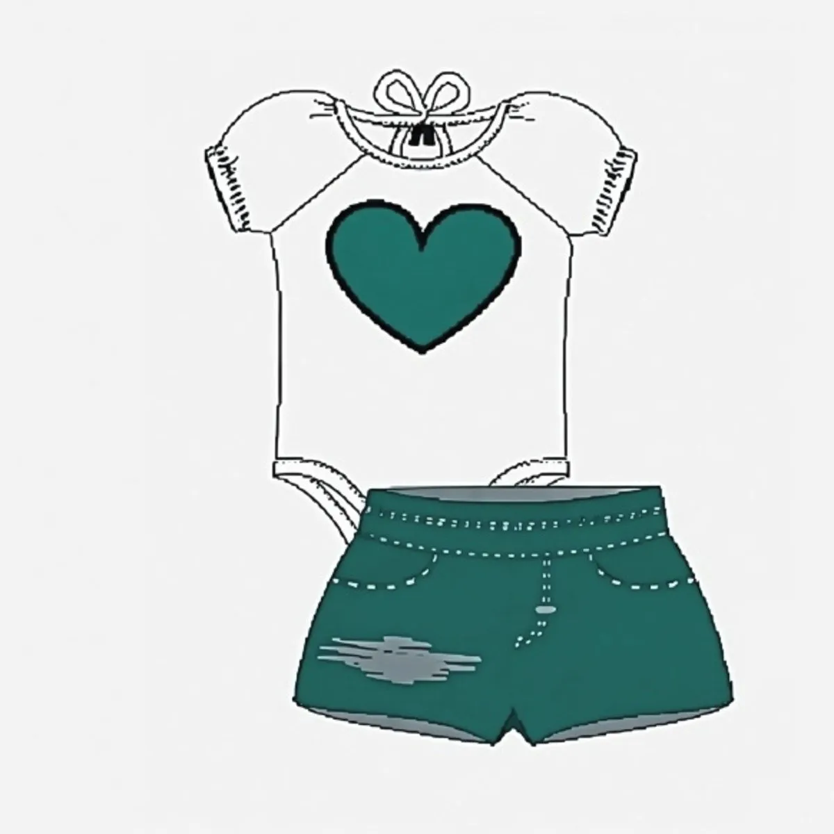 Molde de costura body com short para imprimir em PDF moldes de roupa infantil e bebe formato A4 e grafica