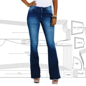 Molde de costura calca jeans feminina para imprimir em PDF moldes de roupa feminina formato A4 e grafica