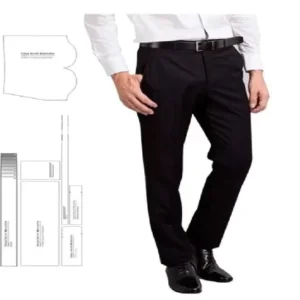 Molde de costura calca social masculina para imprimir em PDF moldes de roupa masculina formato A4 e grafica