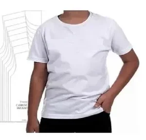 Molde de costura camisa infantil tradicional para imprimir em PDF moldes de roupa infantil formato A4 e grafica