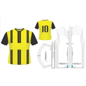 Molde de costura camisa de futebol para imprimir em PDF moldes de roupa esportiva formato A4 e grafica
