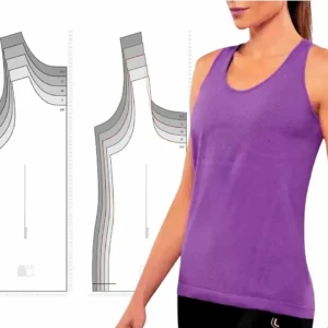 Molde de costura camiseta regata feminina para imprimir em PDF moldes de roupa feminina formato A4 e grafica