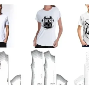 Molde de costura camiseta tradicional para imprimir em PDF moldes de roupa unissex e basica formato A4 e grafica