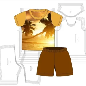 Molde de costura conjunto verao infantil para imprimir em PDF moldes de roupa infantil formato A4 e grafica