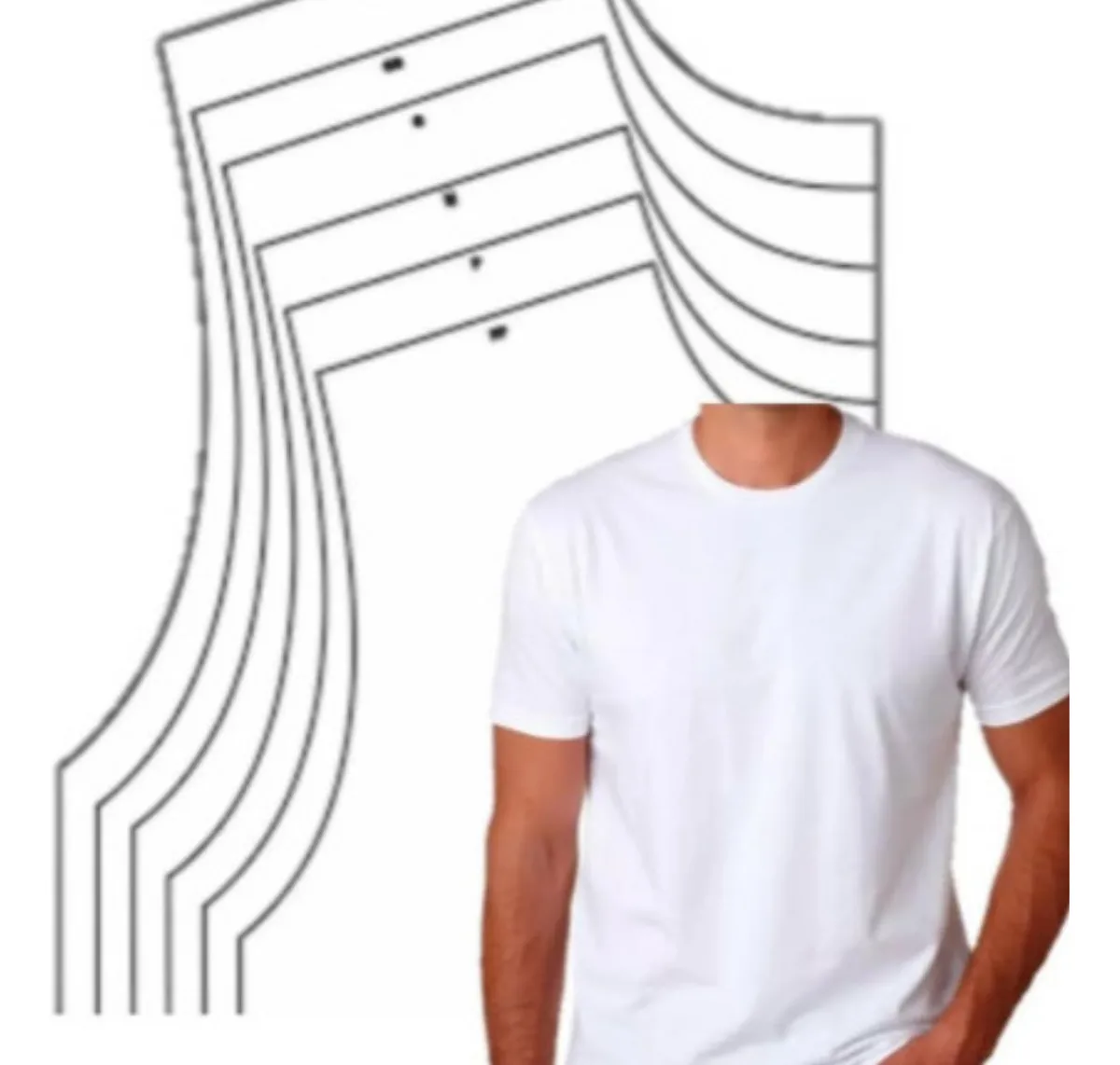 Molde de costura kit de camisa masculina para imprimir em PDF moldes de roupa masculina formato A4 e grafica