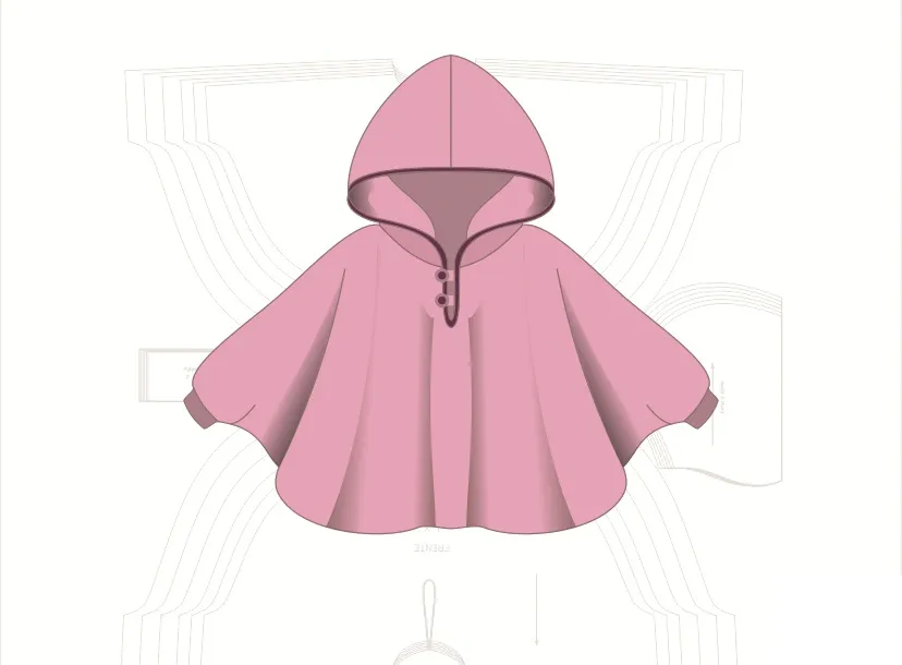 Molde de costura poncho infantil para imprimir em PDF moldes de roupa infantil formato A4 e grafica