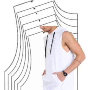 Molde de costura regata machao com capuz para imprimir em PDF moldes de roupa masculina formato A4 e grafica