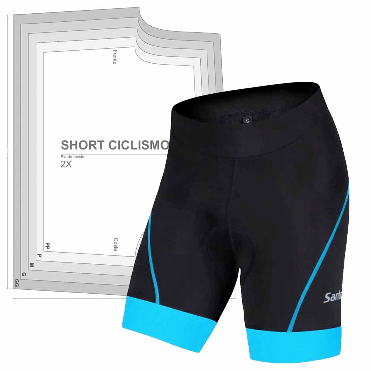 Molde de costura short ciclista para imprimir em PDF moldes de roupa feminina e esportiva formato A4 e grafica