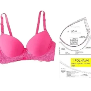 Molde de costura sutia de bojo para imprimir em PDF e CDR moldes de roupa moda intima formato A4 e grafica