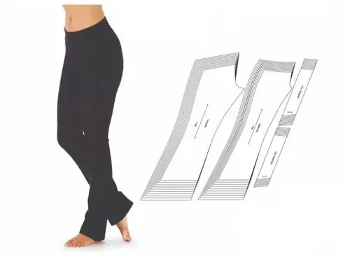 Molde de costura calca bailarina adulto para imprimir em PDF moldes de roupa feminina e fitness formato A4 e grafica