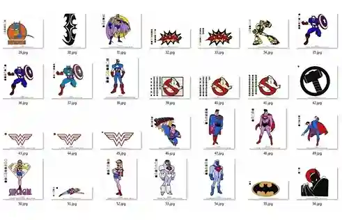 Matrizes de bordado super-herois personalizado para comprar em pes dst jef e exp para bordar enxoval infantil e camisetas