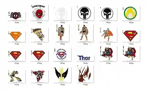 Matrizes de bordado personalizado logos de super-herois para comprar arquivo digital pes jef dst para bordadeira infantil