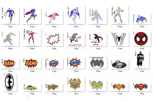 Pacote de matrizes de bordado super-herois para comprar formato pes jef dst exp bordados personalizados infantis