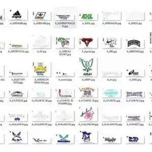 Matrizes de bordado logos de marcas famosas personalizado para comprar em pes dst jef e exp para bordar roupas e bonés