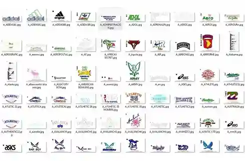 Matrizes de bordado logos de marcas famosas personalizado para comprar em pes dst jef e exp para bordar roupas e bonés
