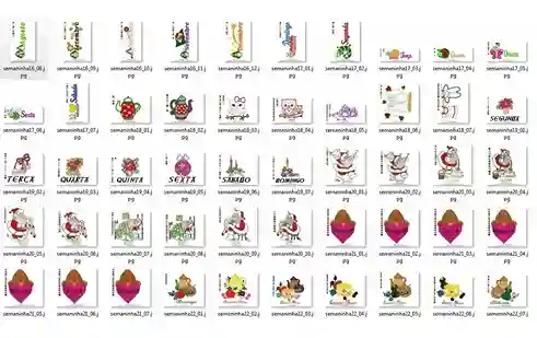 Matrizes de bordado dias da semana elegantes personalizado para comprar arquivo digital pes jef dst exp bordadeiras