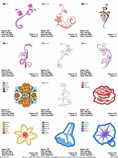 Matrizes de bordado ramos de rosas e flores personalizado para comprar arquivo digital pes jef dst exp bordadeiras